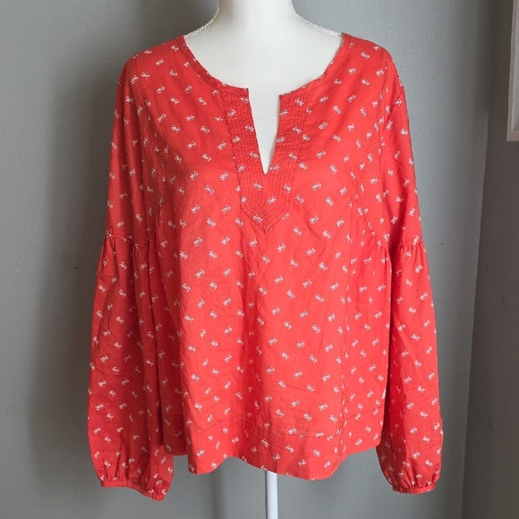Tommy Hilfiger Coral Blouse with Flowers Size XL - Picture 1 of 7